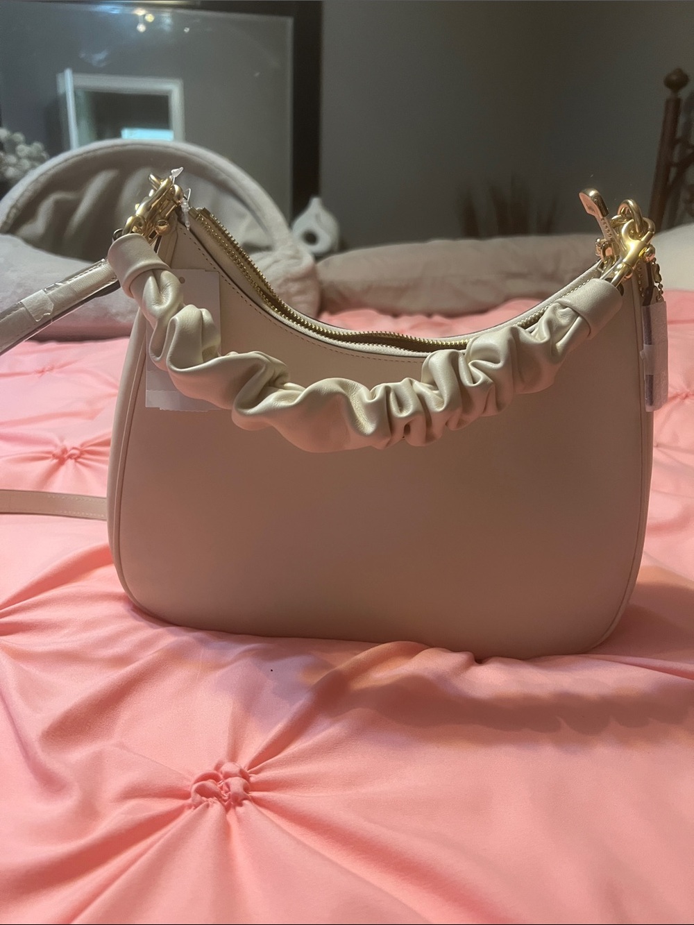 NWT Coach Teri Hobo Bag Handbag Smooth Leather CU126 Gold /Chalk